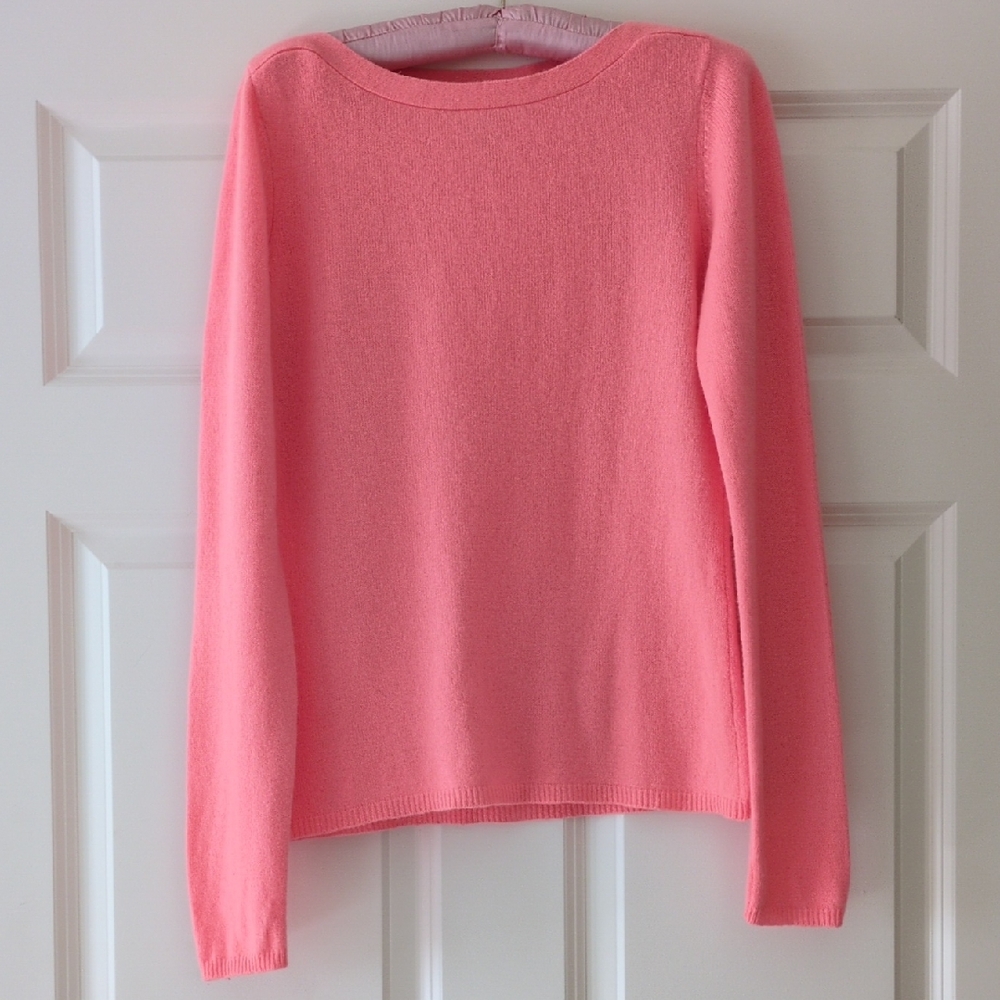 Cashmere Sweater Boatneck Peck & Peck Salmon Soft S/M